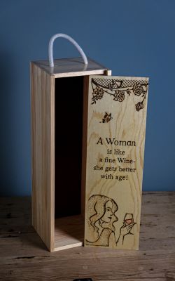 1 Bottle Magnum Hand Burned Pre-Made Wine Box