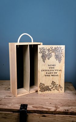 2 Bottle Hand Burned Pre-Made Wine Box