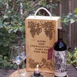 2 Bottle Hand Burned Pre-Made Wine Box
