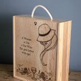 3 Bottle Hand Burned Pre-Made Wine Box