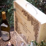 4 Bottle Hand Burned Pre-Made Wine Box